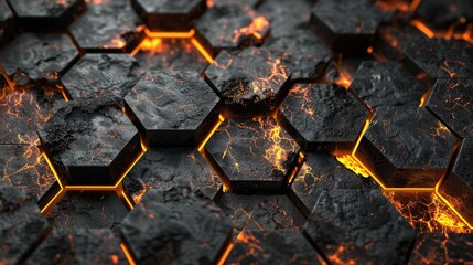 Poster - Modern digital design concept with abstract technology backdrop and hexagonal light patterns