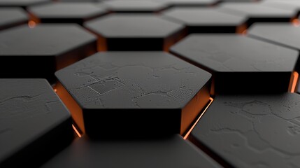 Poster - Abstract hexagonal technology background with illuminated elements for modern design