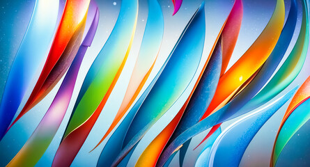 Wall Mural - Abstract colorful background with curved lines and dots