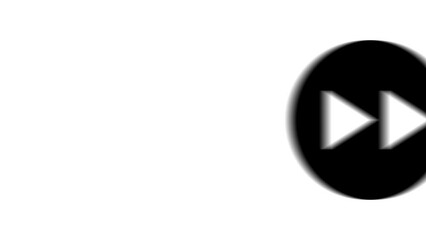 Poster - animation set, fast forward symbol. animations: transparency, zooms, transition top to down, transit