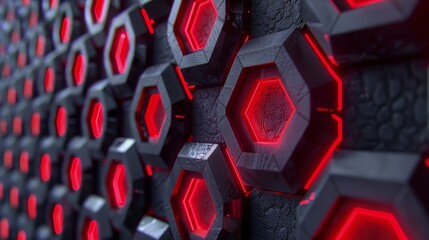 Poster - Abstract technology background with intricate hexagonal light patterns for a futuristic look