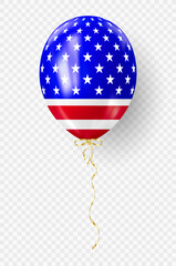 Wall Mural - 3d realistic balloon USA. Independence Day Balloon. American flag