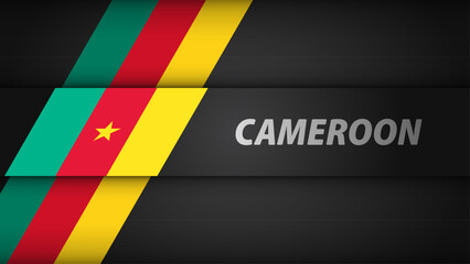 Poster - Edge background Cameroon graphic and label.