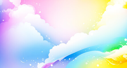 Naklejka na meble Abstract pastel background with clouds and bubbles
