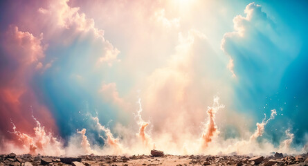 Canvas Print - Ethereal Landscape with Whimsical Clouds