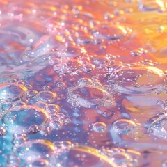 Poster - abstract bubbles in colorful liquid with vibrant lighting, creating a dreamy and magical effect suit