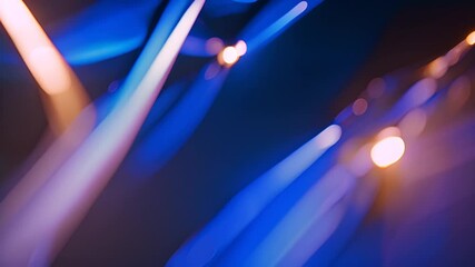 Poster - Abstract Light Trails in Blue and Orange Generative AI