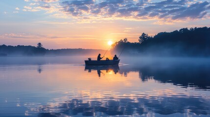 Canvas Print - sunrise over the river