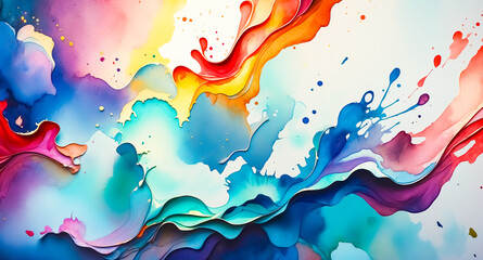 Poster - Abstract Colorful Ink Swirls