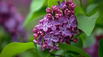 Poster - New lilac flowers blooming in spring