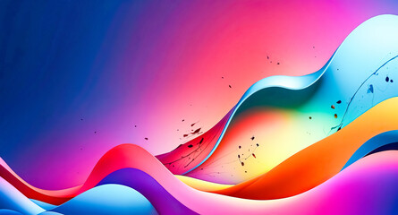 Poster - Abstract Colorful Waves Background