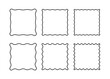 © DELYRICA - Wavy edges square frames set. Contour scallop design elements.