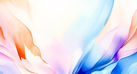 Poster - Abstract Watercolor Background with Blue, Pink, and Orange Colors