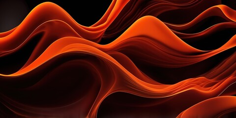 Wall Mural - Abstract dark orange yellow wavy background