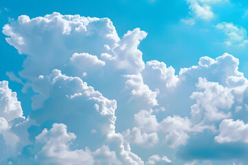 Wall Mural - blue sky with white clouds, beautiful clouds, photorealistic,