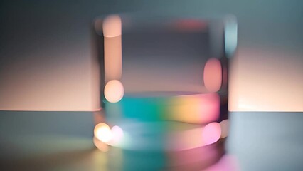 Poster - glass of colorful water with rainbow colors generative ai