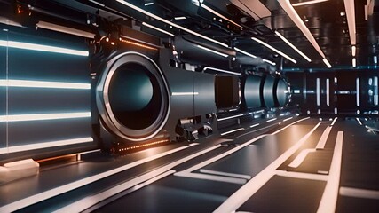Aufkleber - futuristic technology system with led lighting generative ai