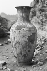 Aufkleber - Simple depiction of an unearthed ancient vase,