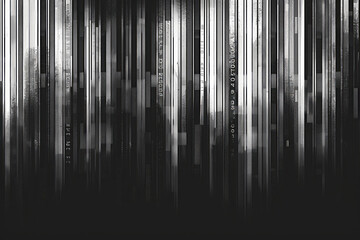 Poster - Simple line art of barcodes creating a seamless pattern,