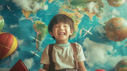 Wall Mural - child painting a wall