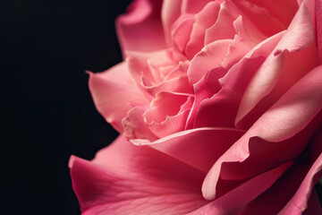 Wall Mural - Close up Macro Shot of Delicate Pink Rose Petals with Soft Lighting