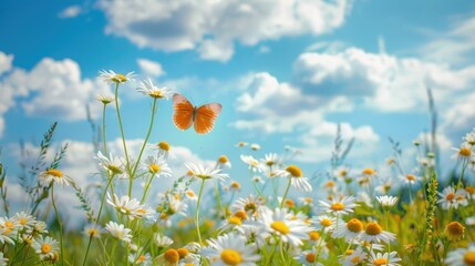 Wall Mural - field of daisies