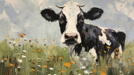 Wall Mural - cows in the field
