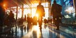 © xartproduction - A group of people are walking through a large airport terminal