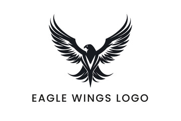 Wall Mural - eagle with wings Logo Vector Sublimation Design