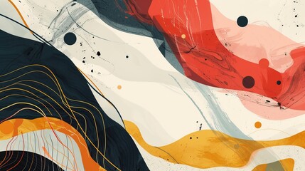 Wall Mural - Illustration of modern trendy abstract designs. Generative ai.