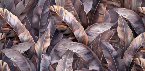 wallpaper with large leaves of banana trees, 