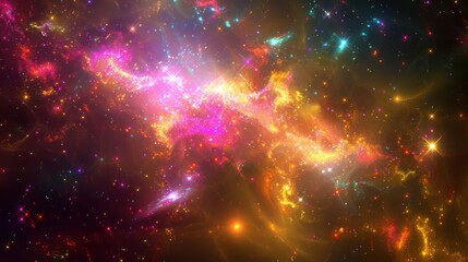 Wall Mural - a colorful galaxy with bright, unusual star formations.,majestic astronomical image of galaxy univer