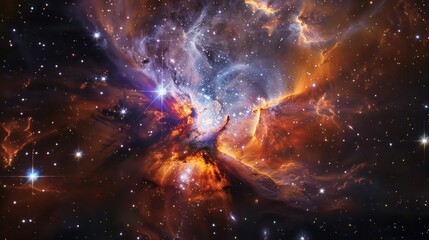 Wall Mural - a colorful galaxy with bright, unusual star formations.,majestic astronomical image of galaxy univer