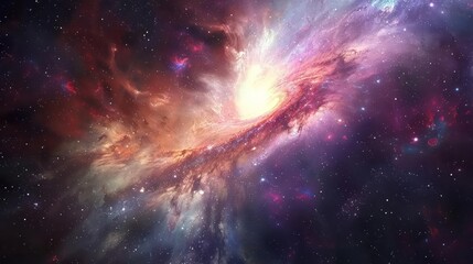 Wall Mural - a colorful, grand galactic wind blowing through space.,majestic astronomical image of galaxy univers