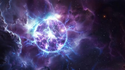 Wall Mural - a bright, mysterious magnetar with intense magnetic fields.,majestic astronomical image of galaxy un