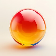 Wall Mural - Abstract Glass Sphere with Red, Orange and Yellow Colors.