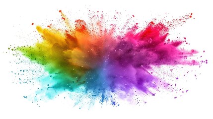 Wall Mural - Colorful Powder Explosion on White Background