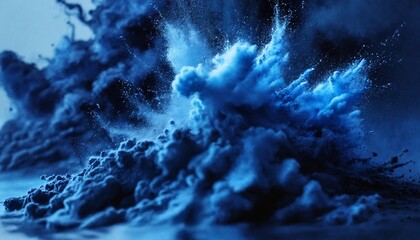 Blue and dark blue powder splash design