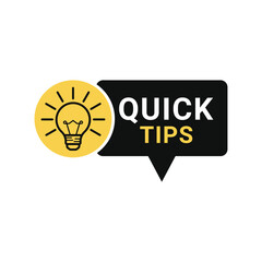 quick tips logo design concept idea with light bulb