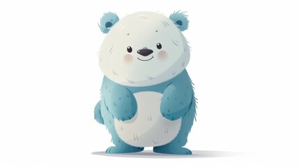 Sticker - A blue and white panda bear standing on its hind legs