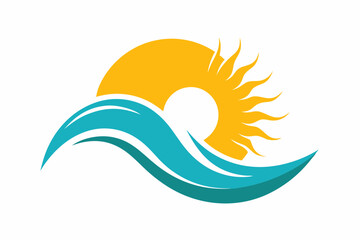 Wall Mural - sun logo design vector illustration