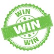 © outchill - WIN text on green round stamp sign