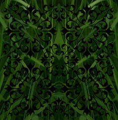 Wall Mural - green floral background