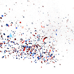 Poster - Confetti - Festive background with confetti in the shape of Confetti in the color of the American flag. US independence day.