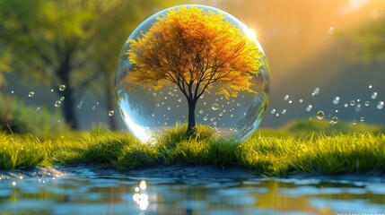 Wall Mural - Tree in a Bubble.