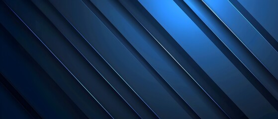 Poster - Blue banner background with diagonal line and dark blue color for corporate concept vector design. Abstract minimal modern gradient wallpaper layout template