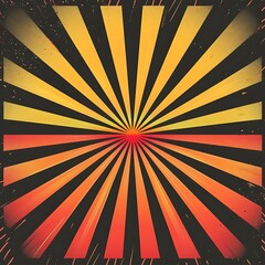 Wall Mural - Abstract sunburst pattern with grainy gradient colors such as red, yellow, and orange on a dark backdrop. Perfect for bold and energetic poster designs.
