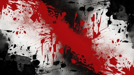 Wall Mural - Abstract red grunge background with paint. Halloween red blood splatter design background