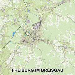 Wall Mural - Freiburg im Breisgau, Germany map poster art