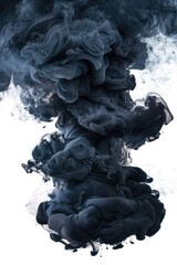 Wall Mural - Cloud of black smoke in the air, often seen near industrial areas or fires